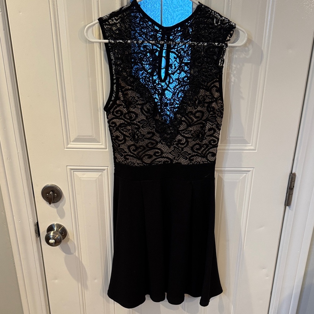 Windsor Black Lace Mini Dress